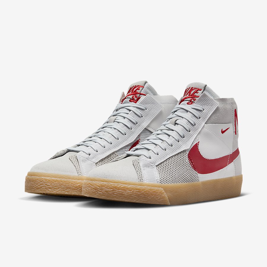 Giày Nike SB Zoom Blazer Mid Premium Nữ Trắng Đỏ 